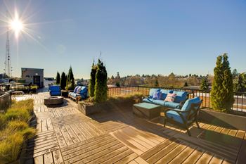 Queen anne collection in seattle, washington rooftop deck with views